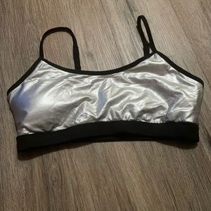 Silver sports bra